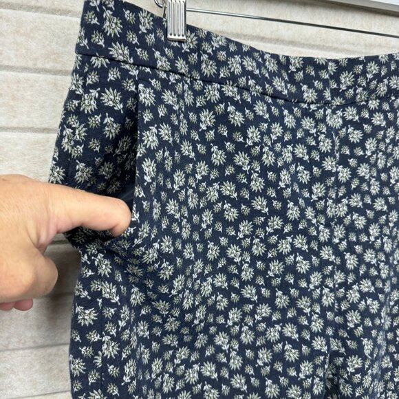 Ann Taylor Womens Devin Fit Blue Floral Print Straight Leg Stretch Pants Size 10 - Picture 8 of 16